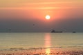 Sunset at Bangpoo beach, Thailand Royalty Free Stock Photo