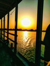 Sunset on the banks of rivers .Shot on Calcutta--River Ganga