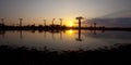 Sunset with baobabs Royalty Free Stock Photo
