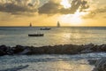 Sunset from the Barbados west coast beach