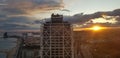 Sunset from a Barcelona skyscraper Royalty Free Stock Photo