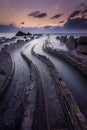 Sunset in Barrika beach in the Basque Country Spain Royalty Free Stock Photo