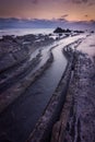 Sunset in Barrika beach in the Basque Country Spain Royalty Free Stock Photo