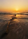 Sunset in barrika beach Royalty Free Stock Photo