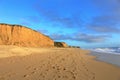 Poplar Beach State Park in Golden Evening Light, Half Moon Bay, California Royalty Free Stock Photo