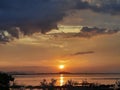 Sunset at Batticaloa Lagoon in Sri Lanka Royalty Free Stock Photo