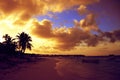 Sunset at Bavaro beach, Punta Cana, Dominican Republic Royalty Free Stock Photo