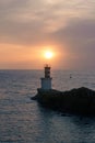 Sunset in the Bay of Pasaia. The sun at sunset in the Bocana de Pasaia, Euskadi Royalty Free Stock Photo
