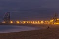 Sunset at the Barceloneta beach