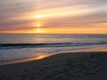 A sunset at a beach