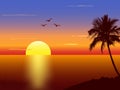 Sunset at beach Royalty Free Stock Photo