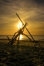 Sunset on the beach of Ahrenshoop Royalty Free Stock Photo