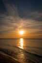 Sunset on the beach of Ahrenshoop Royalty Free Stock Photo