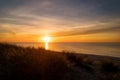 Sunset on the beach of Ahrenshoop Royalty Free Stock Photo
