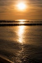 Sunset on the beach of Ahrenshoop Royalty Free Stock Photo