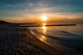 Sunset on the beach of Ahrenshoop Royalty Free Stock Photo