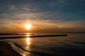 Sunset on the beach of Ahrenshoop Royalty Free Stock Photo