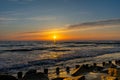 sunset on the beach baltic sea Royalty Free Stock Photo