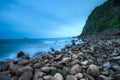 Sunset on the beach at Bangsaphan , Thailand