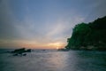 Sunset at the beach behind Noen Nang Phaya.