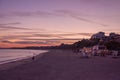 Sunset on the beach in Bournemouth, Dorset, UK. Royalty Free Stock Photo