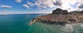 Sunset at the beach of Cefalu Sicily, old town of Cefalu Sicilia panoramic view at the colorful village Royalty Free Stock Photo