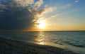 Sunset at the beach in Celestun mexico night sky evening Spirit oceans panorama