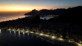 Sunset Beach at Copacabana Beach in Rio de Janeiro Brazil. Royalty Free Stock Photo