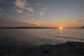 Sunset from the beach in Croatia Royalty Free Stock Photo