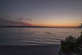 Sunset from the beach in Croatia Royalty Free Stock Photo