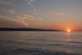 Sunset from the beach in Croatia Royalty Free Stock Photo