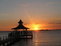 Sunset on the beach of the Dominican Republic 4 Royalty Free Stock Photo