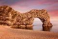 Sunset at the beach, Durdle Door Dorset Royalty Free Stock Photo