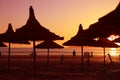 Sunset on the beach in Essaouria Royalty Free Stock Photo