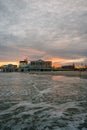 Sunset on the beach in Galveston, Texas
