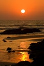 Sunset on the beach in Goa Royalty Free Stock Photo