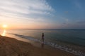 Sunset on the beach Gulf of Thailand Royalty Free Stock Photo