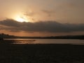 Sunset on beach at Hartenbos South Africa