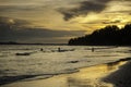 Sunset on the beach, India Royalty Free Stock Photo