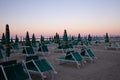 Sunset on the beach, italian Adriatic coast Royalty Free Stock Photo