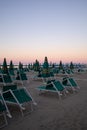 Sunset on the beach, italian Adriatic coast Royalty Free Stock Photo