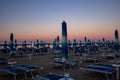 Sunset on the beach, italian Adriatic coast Royalty Free Stock Photo