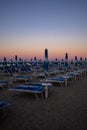 Sunset on the beach, italian Adriatic coast Royalty Free Stock Photo