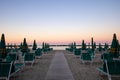 Sunset on the beach, italian Adriatic coast Royalty Free Stock Photo