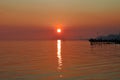 sunset on the beach, italy jesolo.