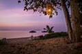 Sunset at a beach on Koh Libong Island, Thailand Royalty Free Stock Photo