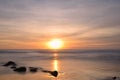 Sunset at the beach, long exposure shot Royalty Free Stock Photo