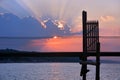 Sunset on beach natural reserve of Punta Aderci, Vasto, Italy