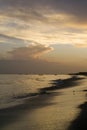 Sunset on the beach near Farallon fishing village, Cocle Province, Panama Royalty Free Stock Photo