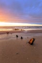 Sunset on a beach near Hirtshals